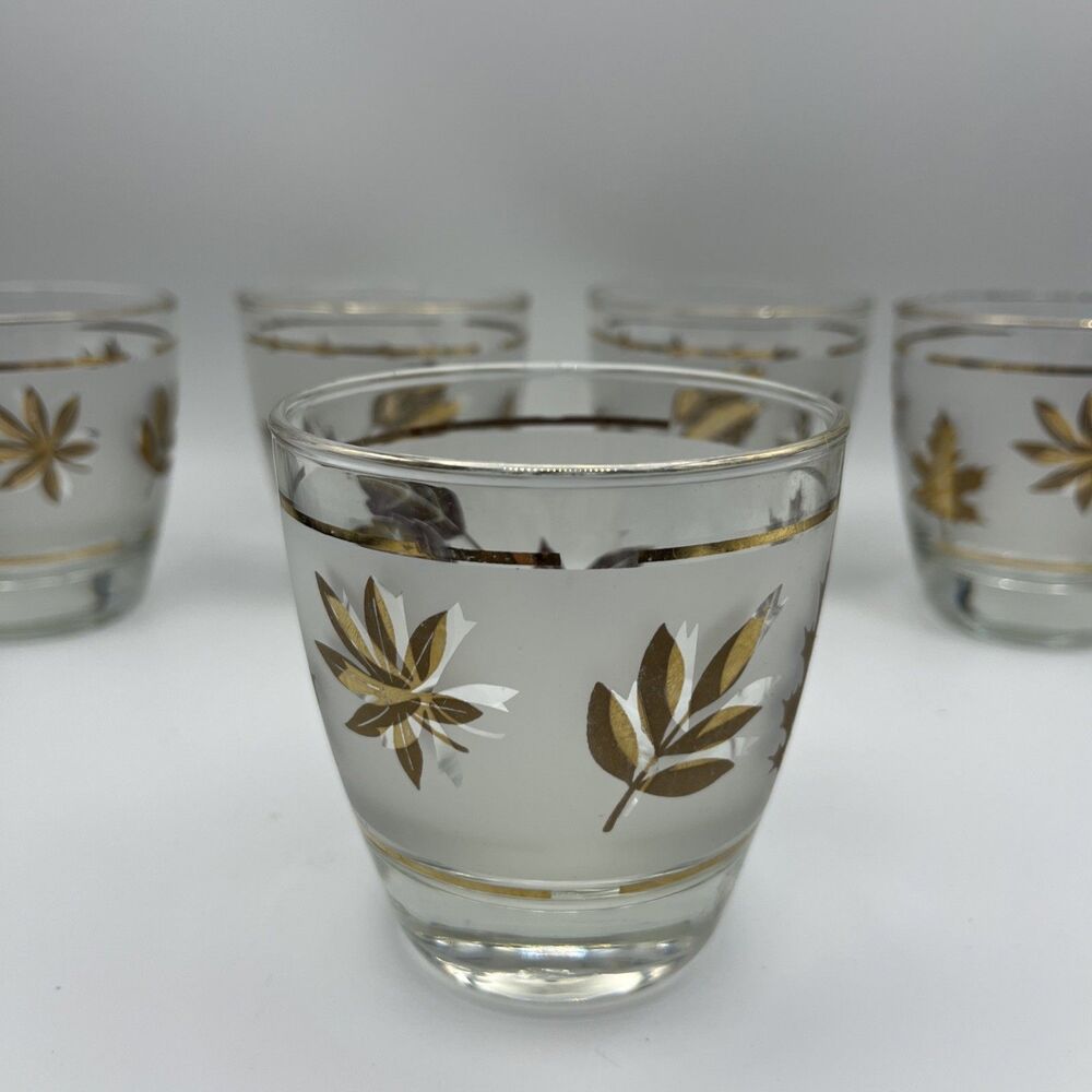 VNTG MCM Set Of 5 Libbey Golden Foliage Old Fashioned Glasses 8 Oz - replacement